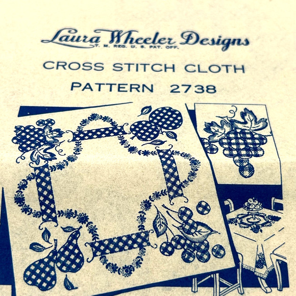 Laura Wheeler Vintage Copr.1941 Cross Stitch Transfer Pattern Design #2738 Fruit - Picture 6 of 7